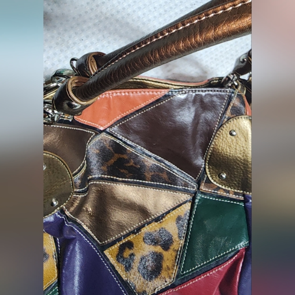 Bueno Euc Multicolored Patchwork Hobo Bag - image 6